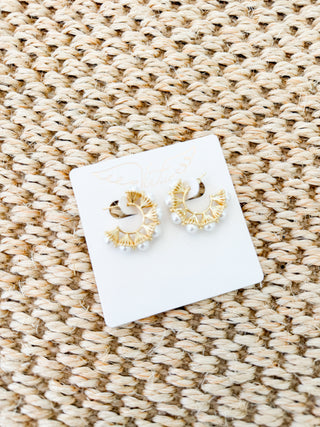 Fanned Pearl Hoops