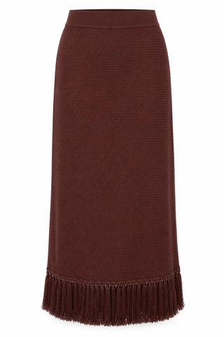 Espresso Fringe Skirt