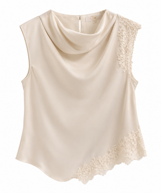 Evening Drape High Neck Top