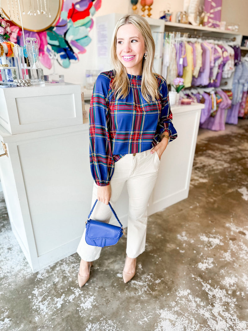 Lakeview Plaid Griffin Smocked Blouse | ONLINE EXCLUSIVE