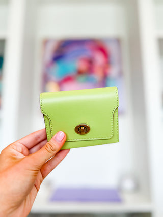 Tara Pistachio Vegan Card Case Wallet