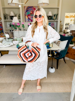 Bone Eyelet Olinda Dress