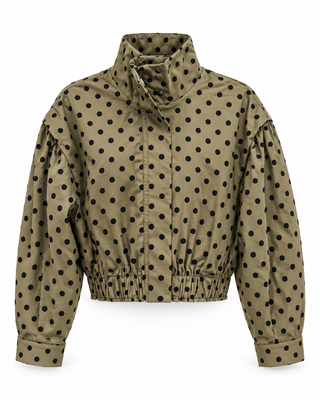 Dotted Charm Funnel Neck Jacket