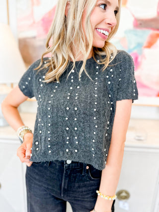 Studded Shine Top