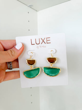 The Regina Double Bezel Drop Earrings