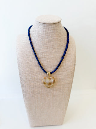 Mini Heishi Filigree Heart Necklace