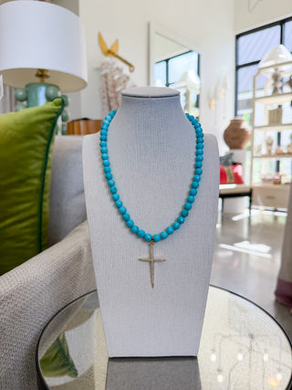 Gemstone Cross Necklace