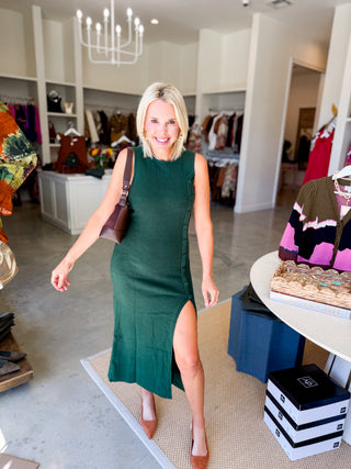 Evergreen Glow Maxi Dress