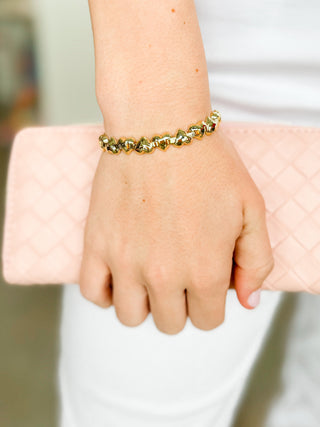 Gold-Heart Chain Bracelet