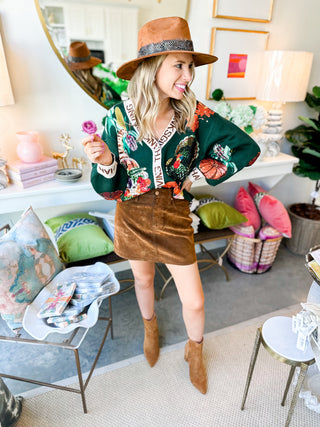 Dark Green Thanksgiving Cardigan