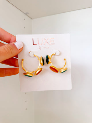 The Rachel Teardrop Bezel Hoops