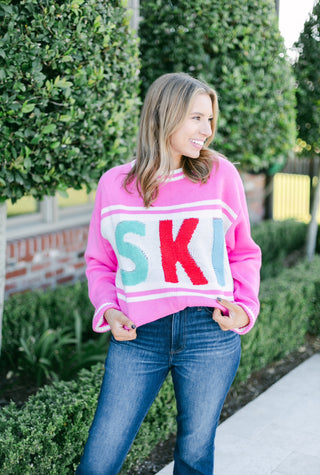 Pink Ski Pullover Sweater