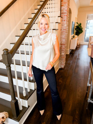 Evening Drape High Neck Top
