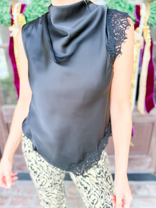 Evening Drape High Neck Top