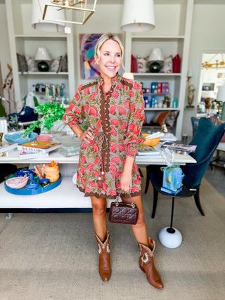 Brynn Fan Toss Print Dress