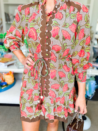 Brynn Fan Toss Print Dress
