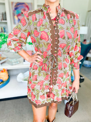 Brynn Fan Toss Print Dress