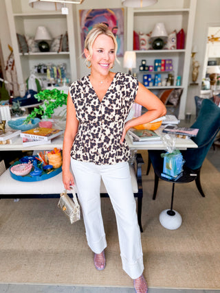 Wild Side Leopard Button-Front Top