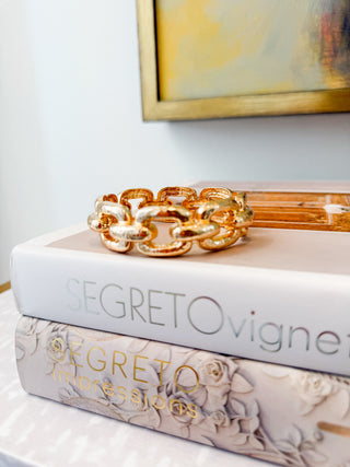 Hammered Chain Bangle Bracelet
