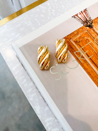 Twisted Gold Statement Earrings