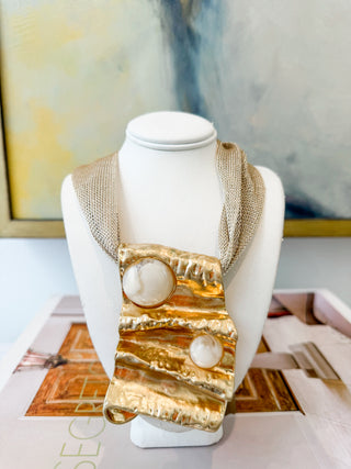 Geometric Mesh Fabric Necklace