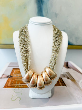 Geometric Trapezoid Mesh Necklace