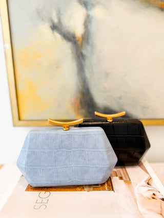 Crocodile-Embossed Clutch