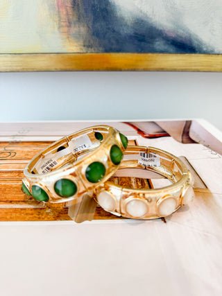 Faceted Stone Bangle Bracelet