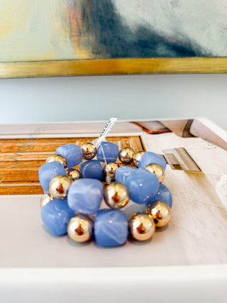 Two-Row Square Bead Stretch Bracelet