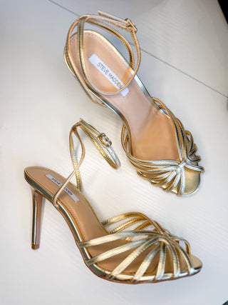 Mizuna Gold Strappy Heel