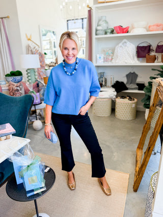 Lagoon Blue Sweater Top
