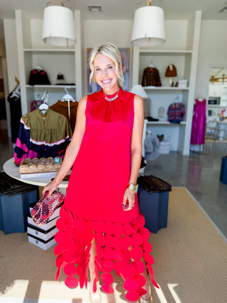 Ruby Red Ponce Party Dress