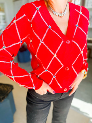 Jingle Jewels Argyle Sweater