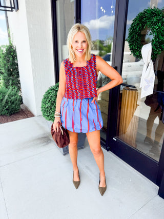Ledger Stripe Taylor Skirt