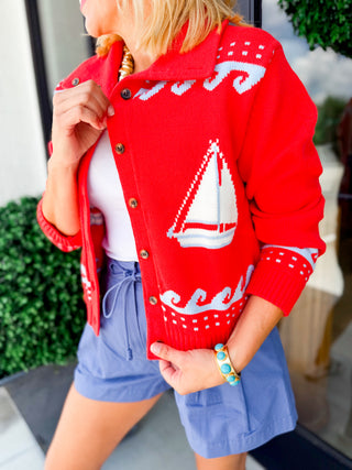 Summer Knit Sailor Cardigan