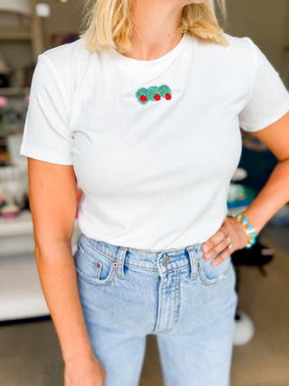 Olive Beaded Baby Tee