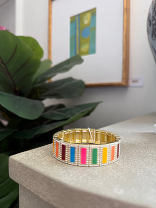 Multicolor Jeweled Stretch Bracelet