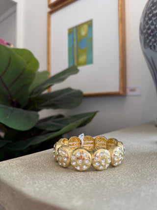 Jeweled Disc Stretch Bracelet