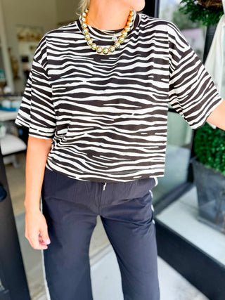 Zebra Cropped Tee