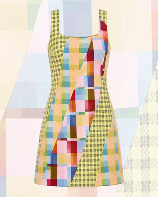 Diagonal Check Adeline Dress