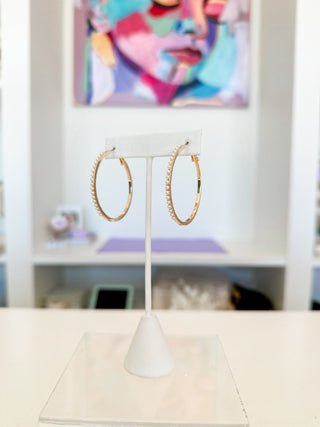 Gold Pearl Hoop