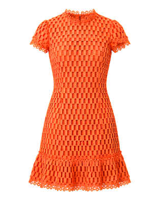 Kayla Orange Lace Mini Dress