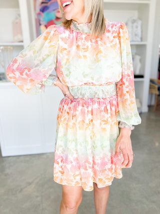 Watercolor Roses Dress