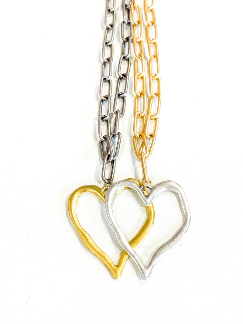 Paperclip Necklace With Heart